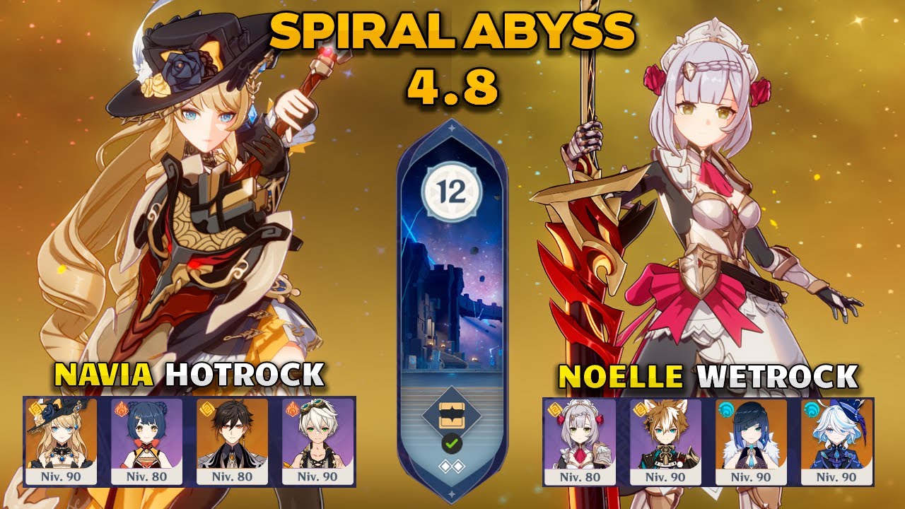 Navia C0 | Noelle C6 | HotRock & WetRock | Spiral Abyss 4.8 | Genshin Impact