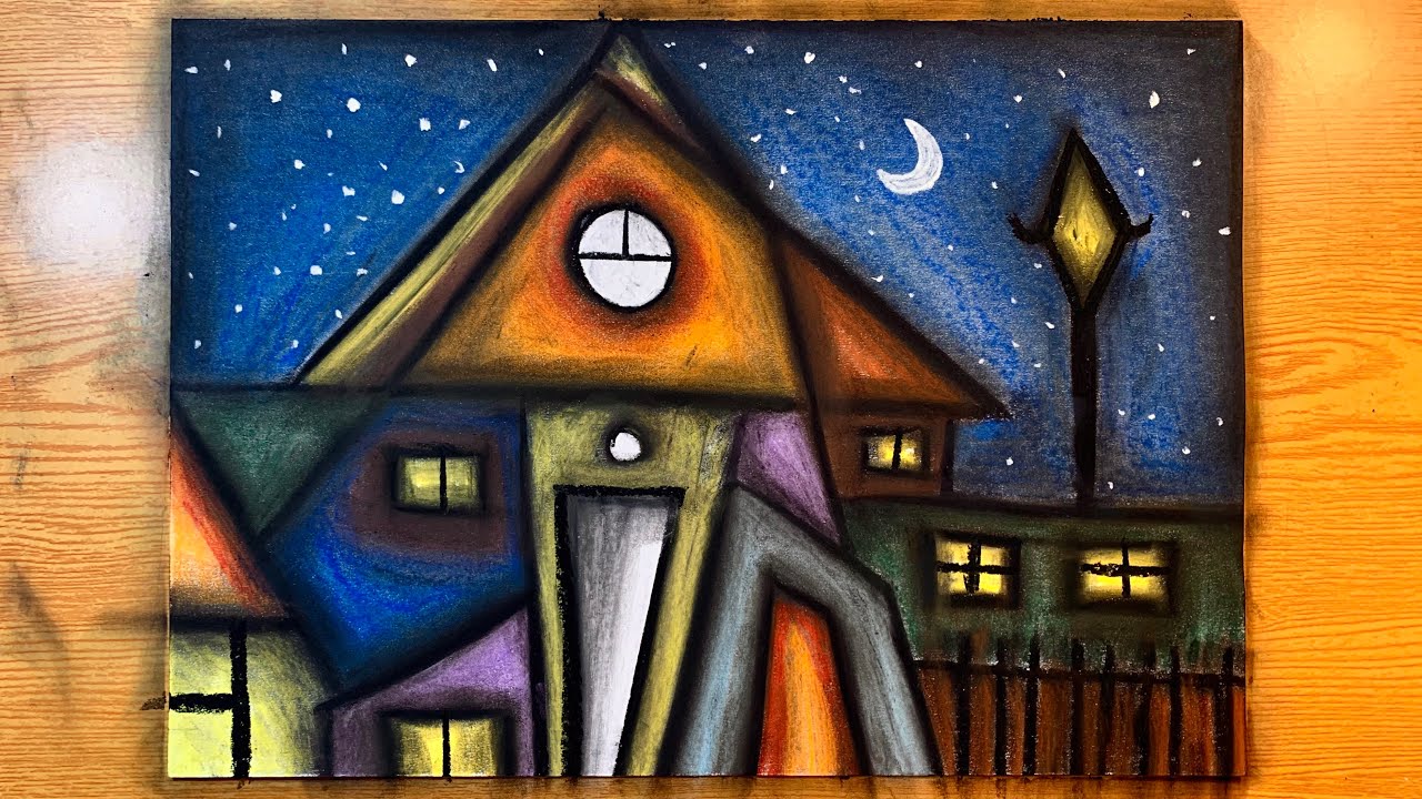 Simple Colorful House Abstract Painting In 