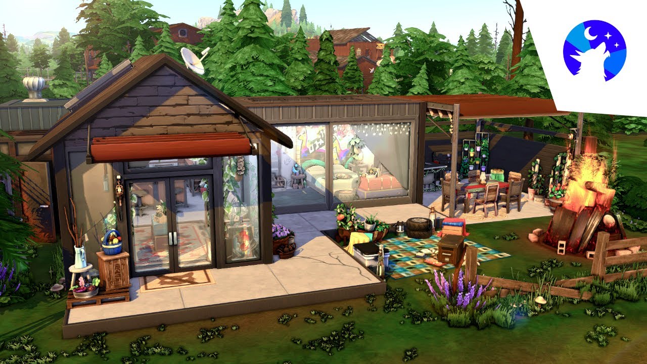 SHIPPING CONTAINER SHACK 🐺 Speed Build || The Sims 4: Werewolves (No CC)