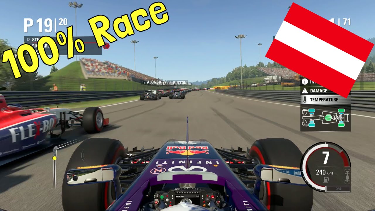 F1 2015 - 100% Race at Red Bull Ring, Spielberg, Austria in Ricciardo's Red Bull