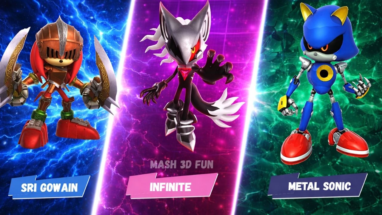 Which Sonic Dash  Is BEST? 🏆|Top 3 character | Metal 🆚 Infinite 🆚 Sri gowain |  Mash 3d fun | game