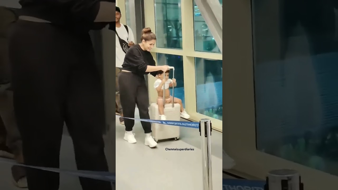 ##Nayanthara Vignesh Shivan playing with son in airport😊😊#video#family#love forever 😍😍😍