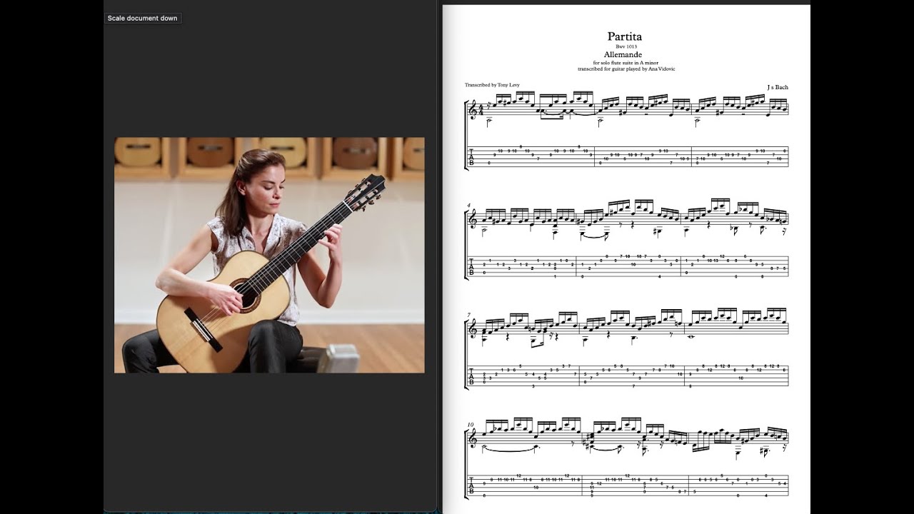 Partita in A minor Allemande J s Bach Bwv1013 - Ana Vidovic (Transcription)