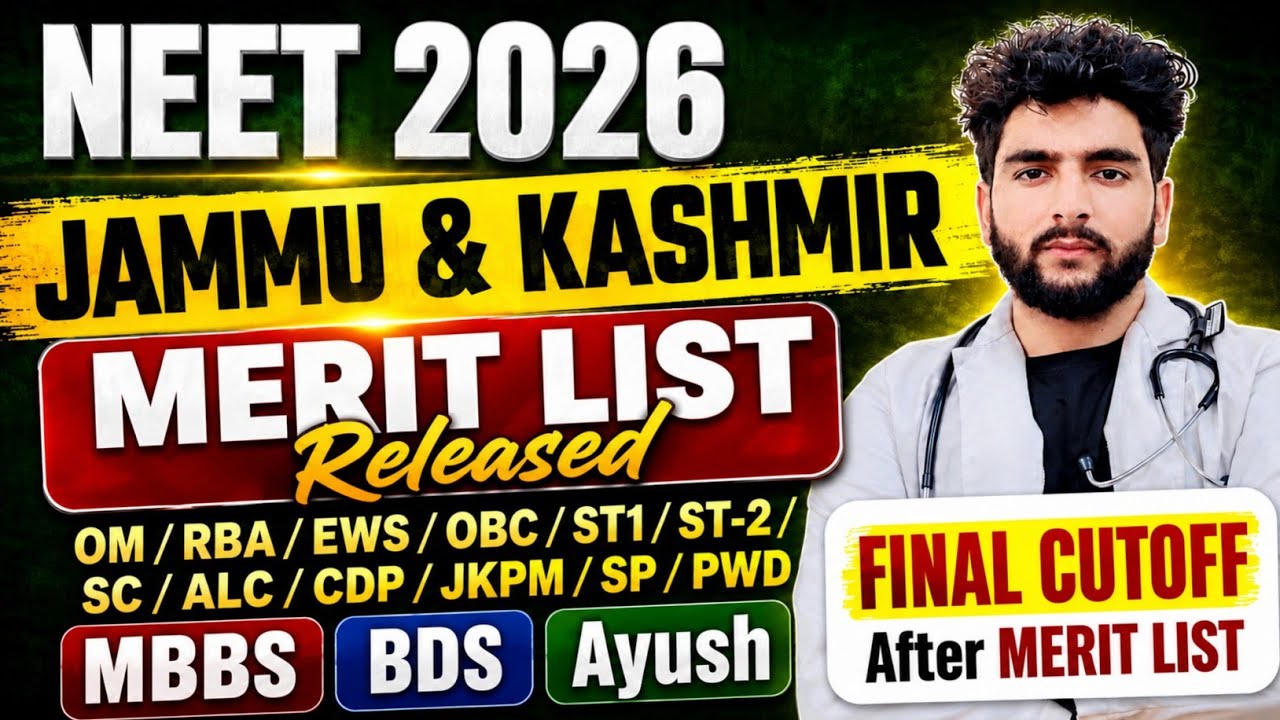 JKBOPEE NEET 2026 Merit List Released | JK NEET 2026 Cutoff College-wise | JKBOPEE NEET Counselling