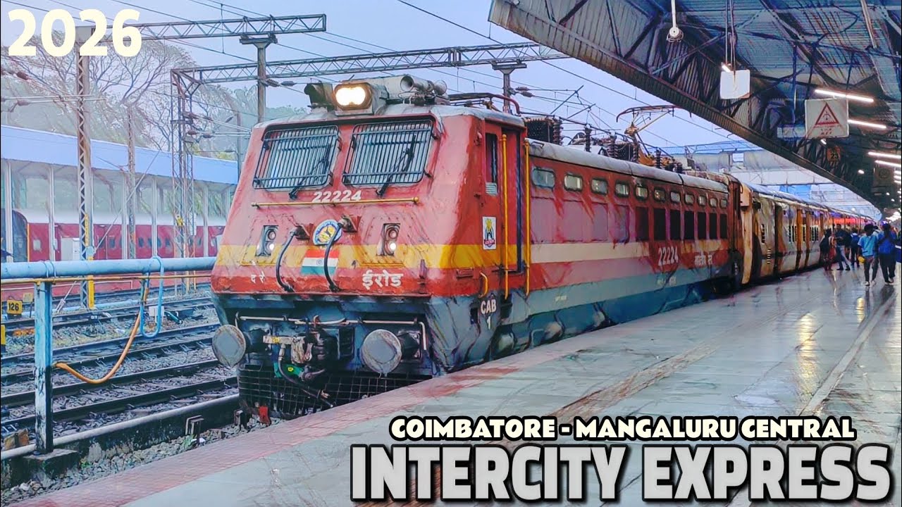 22610 Coimbatore Mangaluru Central Intercity Express | First Video of 2026 | Palakkad | Erode WAP4