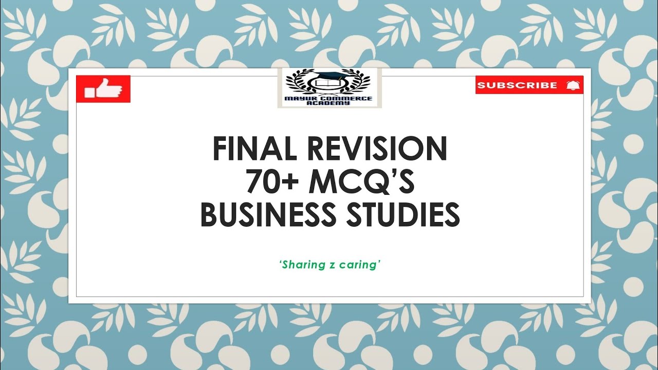CHSE +2 COMMERCE/BSM/FINAL REVISION 