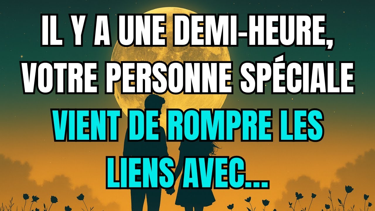 Les anges disent que Il y a une demi-heure, votre personne spéciale vient de rompre les liens avec…