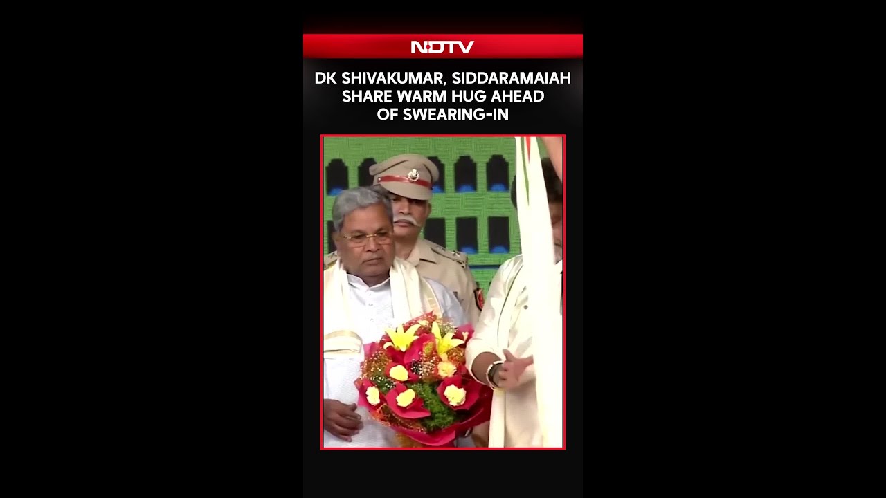 DK Shivakumar, Siddaramaiah Share Warm Hug Ahead Of Swearing-In