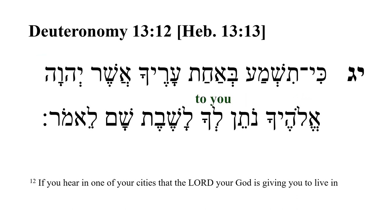 Deuteronomy 13 -- Hebrew Bible Speaker with English Captions