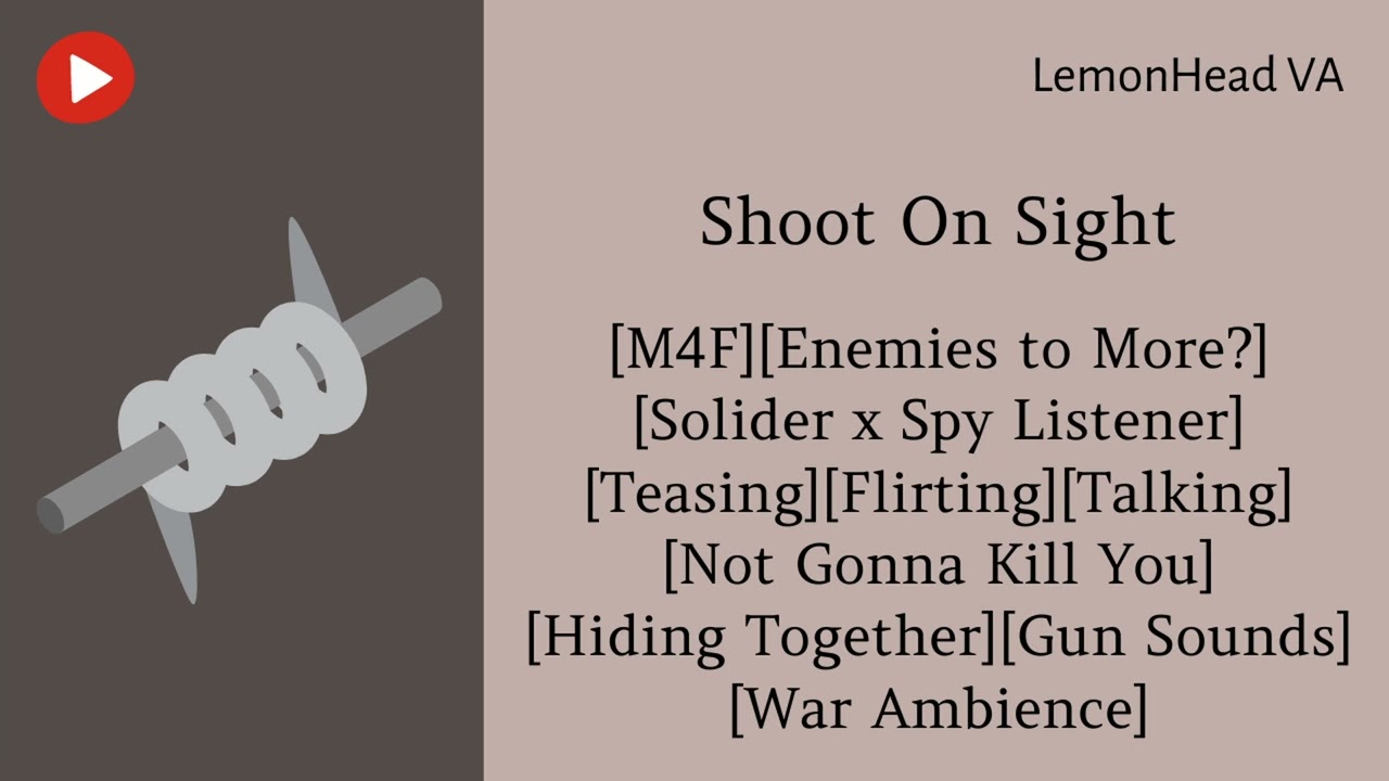 Shoot On Sight [M4F ASMR Roleplay] [Soldier x Spy] [Enemies to More?]