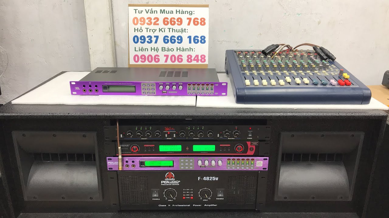 Hướng dẫn kết hợp vang số  và Bàn Mixer Soundcrat MFX 8/2 Vào Loa léo | Minh Triết Audio 223