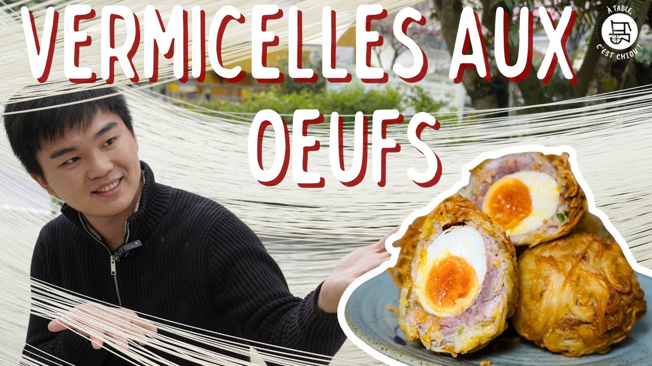 Vermicelles frits aux oeufs mollet - Recette d'œuf à l'écossaise enrobé de vermicelles de Taiwan