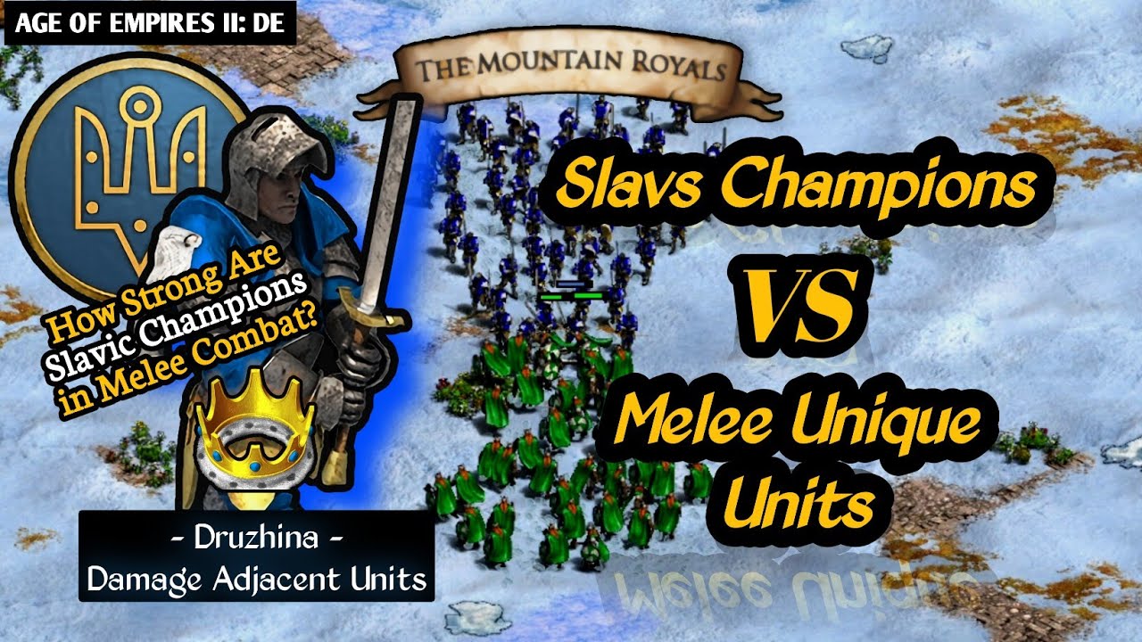 AOE II: DE | Slavs Champions vs Melee Unique Units (Equal Resources) | Druzhina Champion is Deadly?