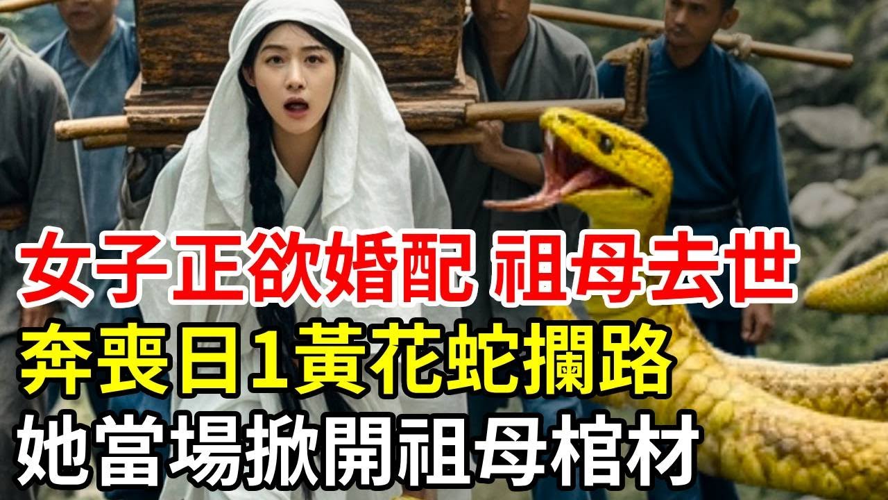 女子正欲婚配，卻遭逢祖母去世，奔喪日1黃花蛇攔路，她當場掀開祖母棺材#蝴蝶飛飛 #報恩 #大蛇