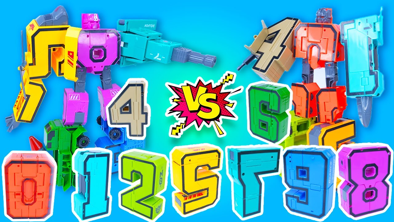 13 Minutes Unboxing Number Bots - Transforming Numbers into Robots | ASMR