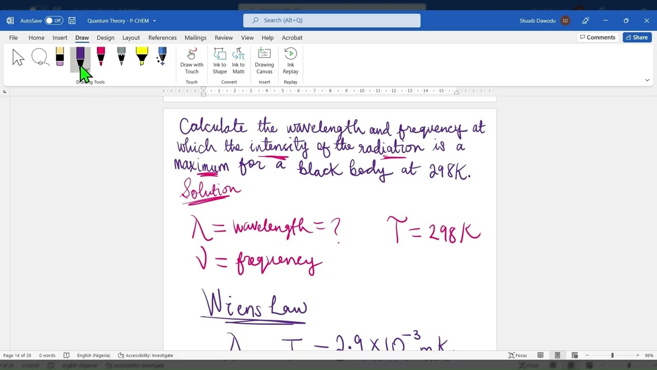 How to CALCULATE the WAVELENGTH and FREQUENCY at Maximum Radiation Intensity | Physical Chemistry