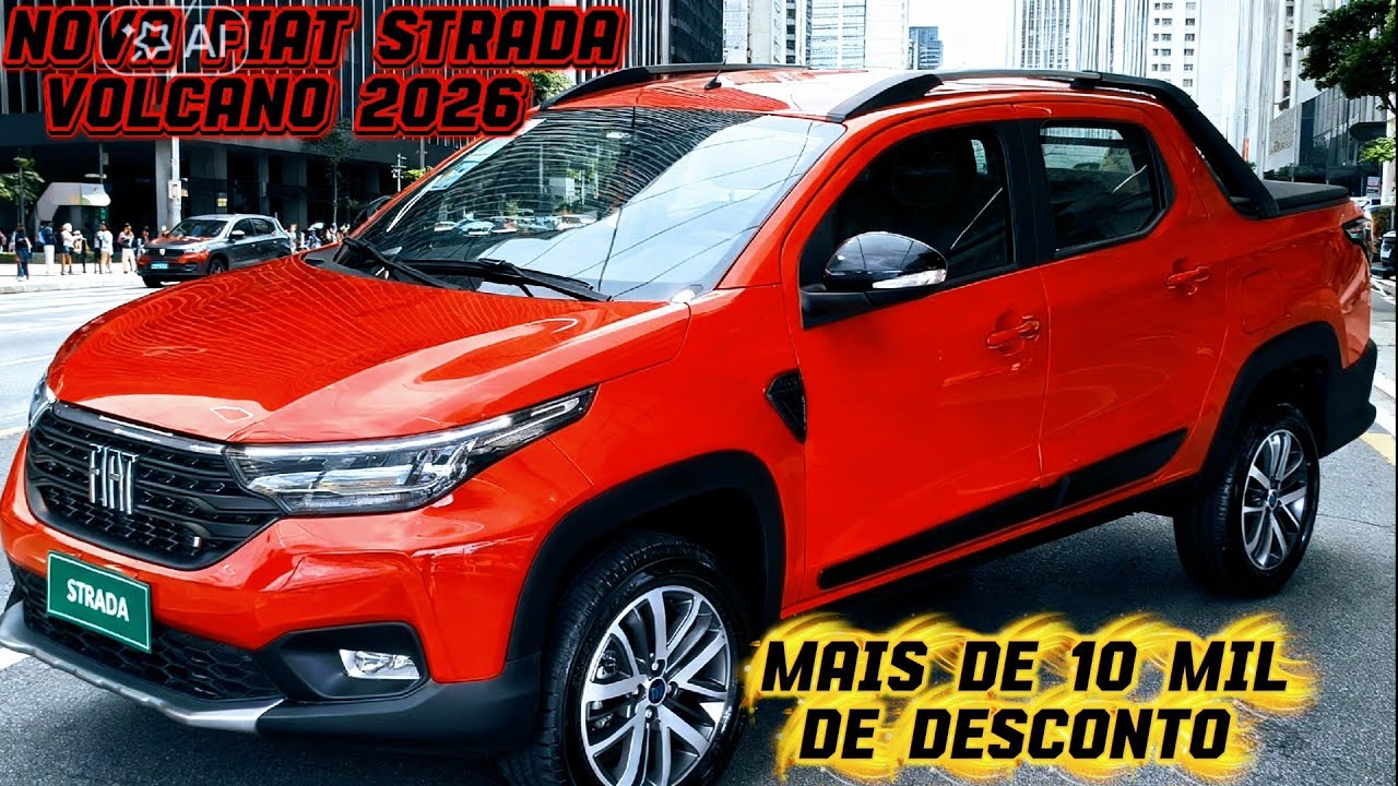 NOVA FIAT STRADA 2026 VOLCANO. MAIS DE 10 MIL DE DESCONTO 