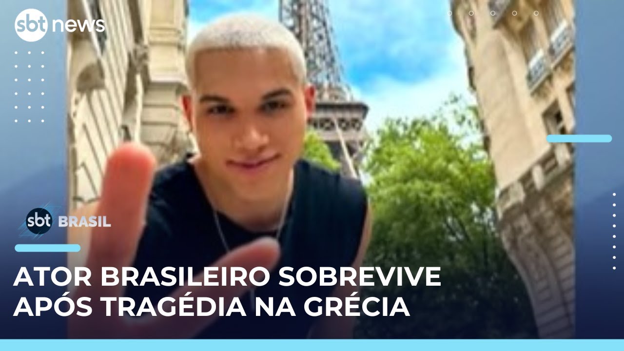 Ator brasileiro sai do coma após ser encontrado em piscina na Grécia; amigo morreu | #SBTBrasil