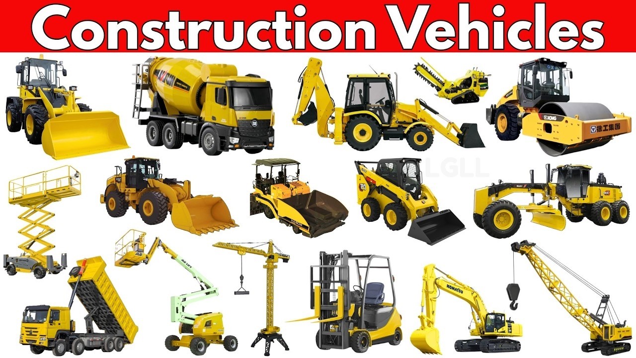 Строительная техника для детей | Обучающее видео о тяжелой технике | Для детей дошкольного и млад...