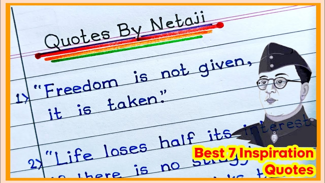 Best 7 Inspiration Quotes From Netaji Subhash Chandra Bose ✍️🔥 #quotes #quote  #inspirationalquotes