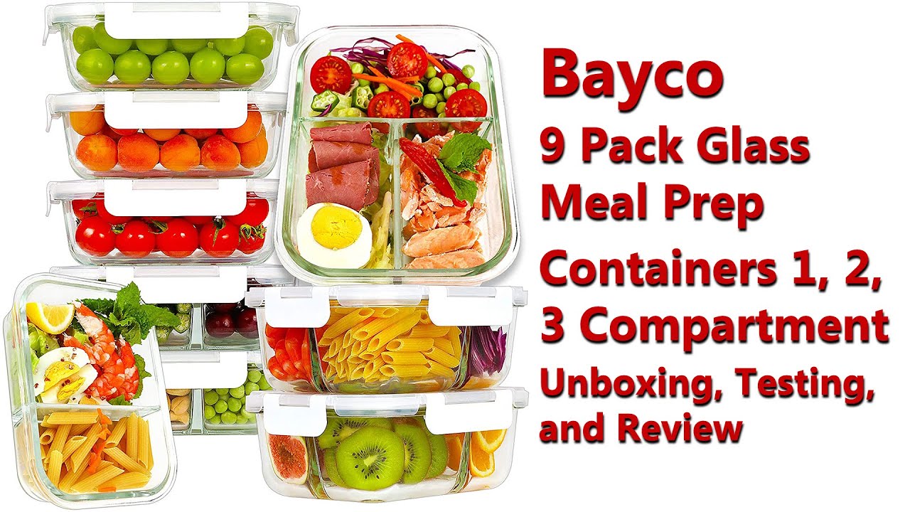 Bayco 9 Pack Glass Meal Prep Containers: Unboxing, Testing, and Review