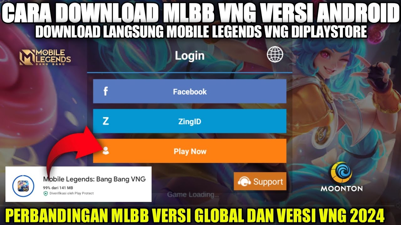 MUDAH BANGET!! Cara Download Mobile Legends VNG Android Terbaru 2024 New Patch Cici 1.8.45.9182 MLBB