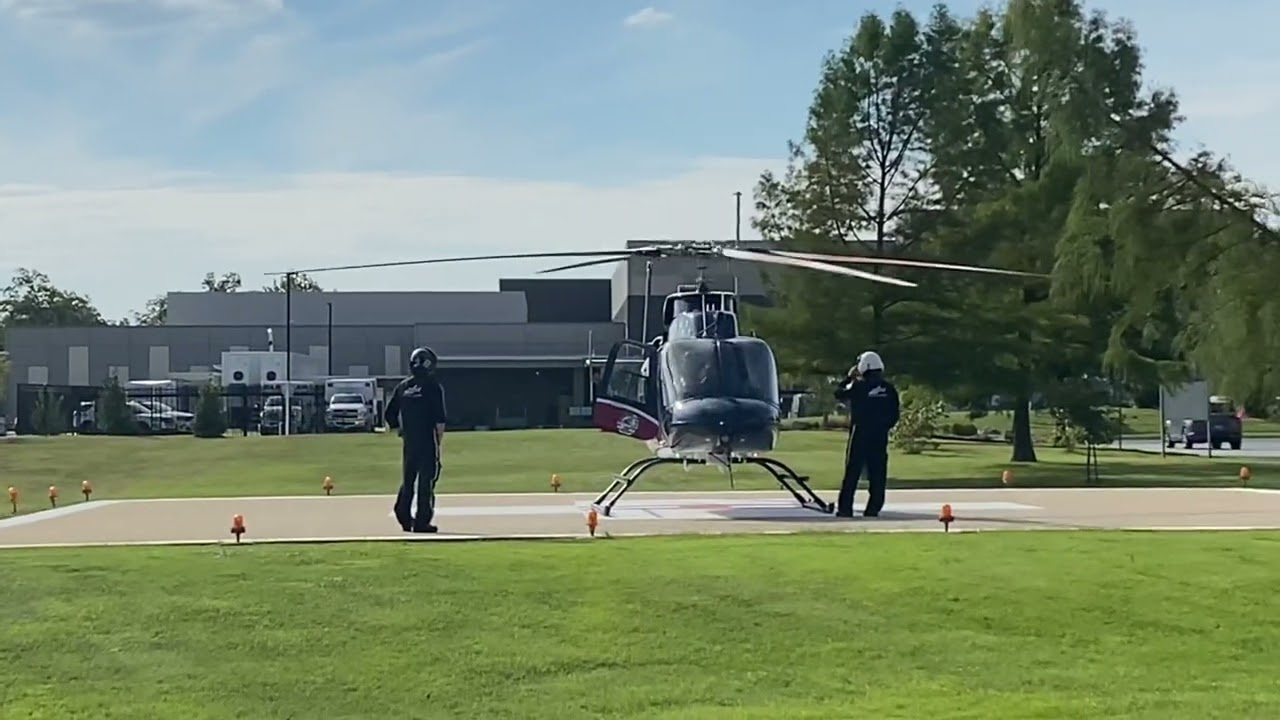 Air evac taking off from hillcrest south 