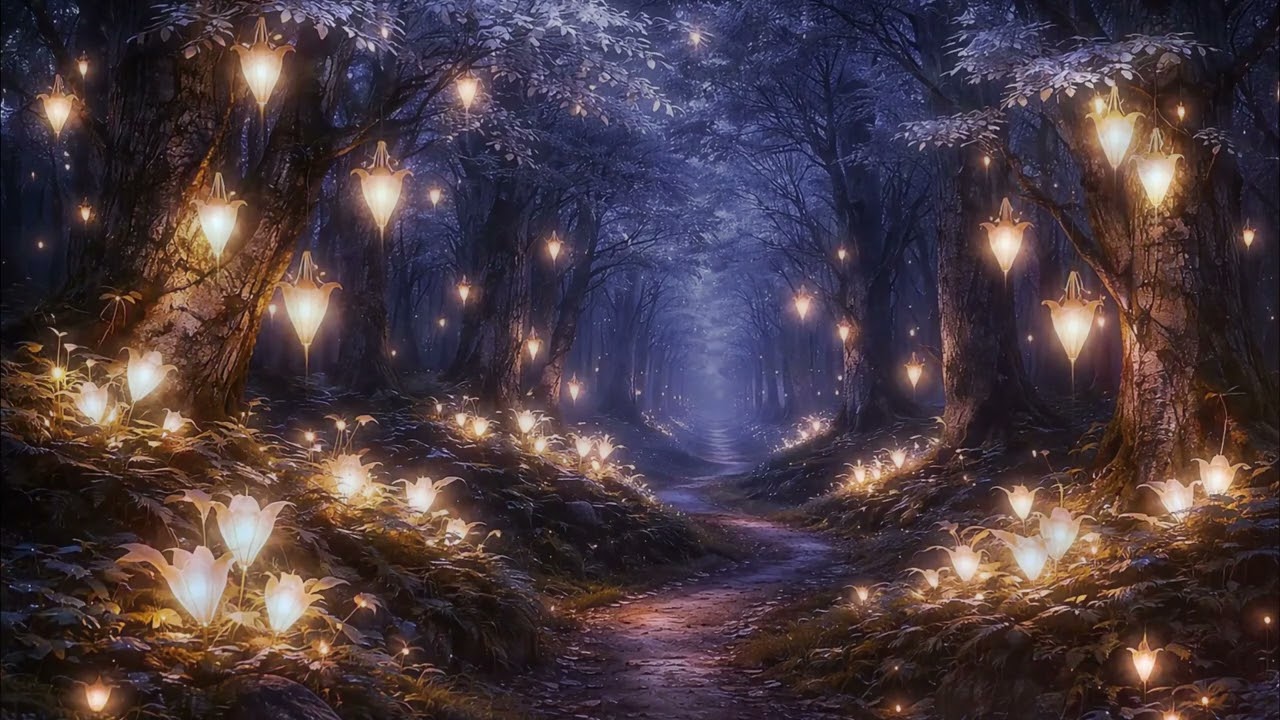 Glowing Forest Path 🌙 Cozy Lo-Fi Beats for Relax, Study & Sleep