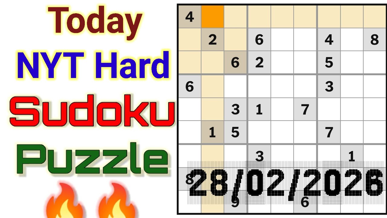 Today 28th February New York USA Singapore UK Canada times hard Sudoku puzzle solution well explain