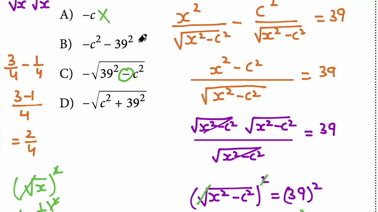 Solving Radical Equations with a Parameter | SAT Algebra Strategy Q 26 Bundle 8, Module 2.