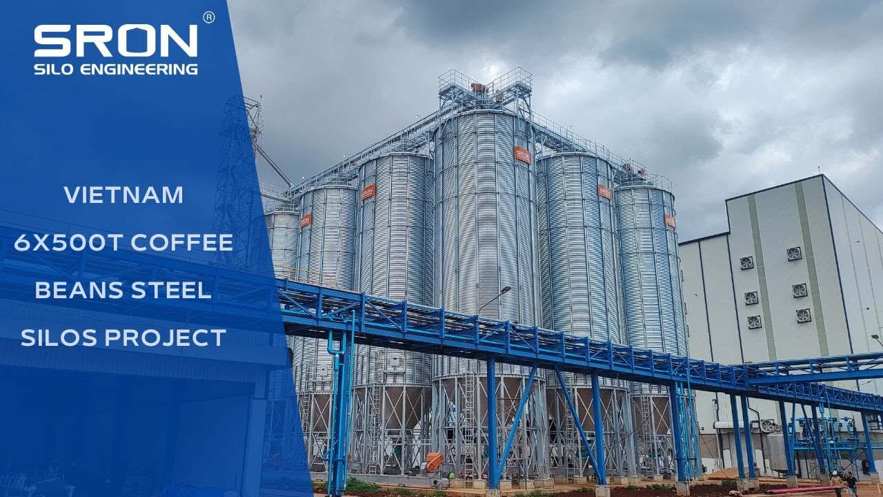 Vietnam 6x500t Coffee Beans Steel Silos Project-SRON Silo Engineering