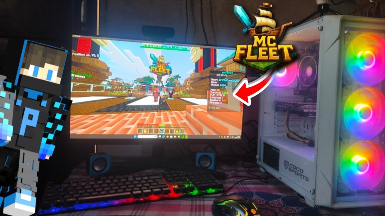 My First Time Playing Minecraft on Gaming PC | McFleet GamerFleet Server 😎