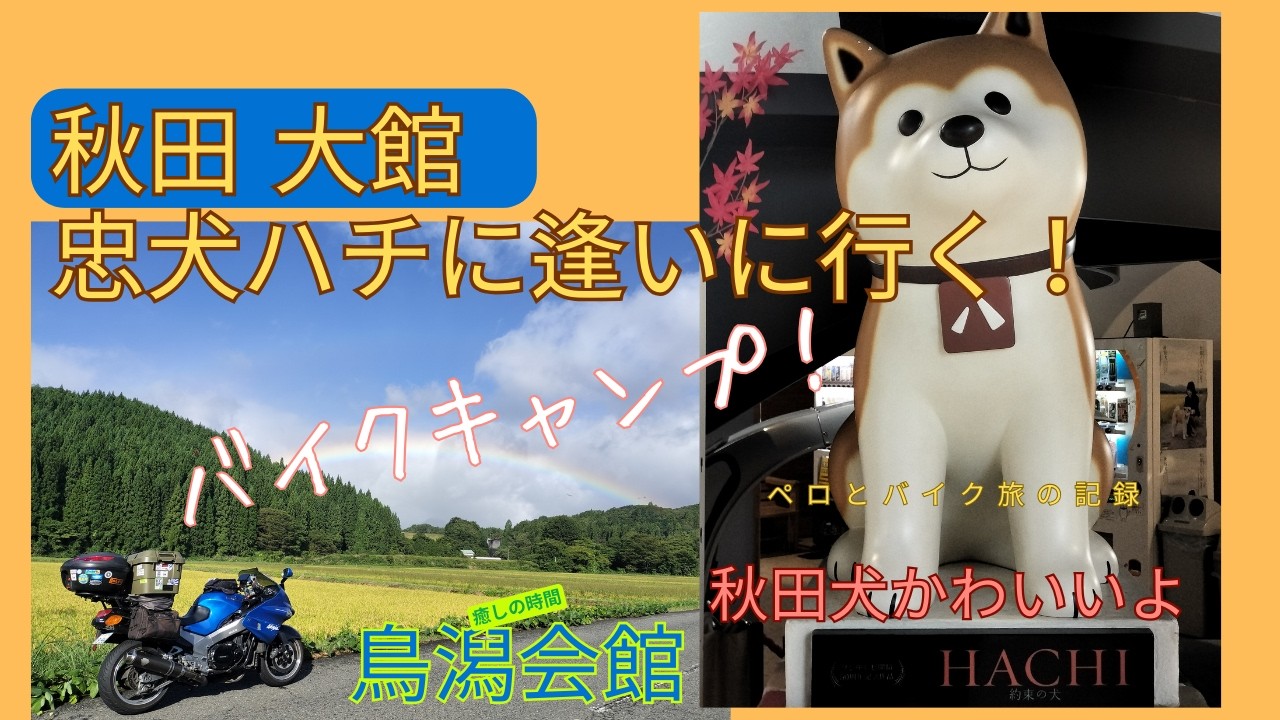 モトブログ　秋田　秋田犬に逢う！　秋田犬の里　鳥潟会館