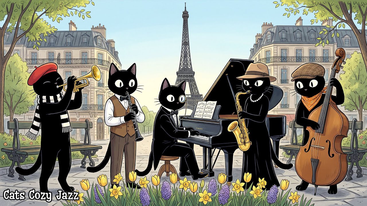 Black Cats Paris Jazz 🎷 Swing Instrumental Music for Work & Good Mood