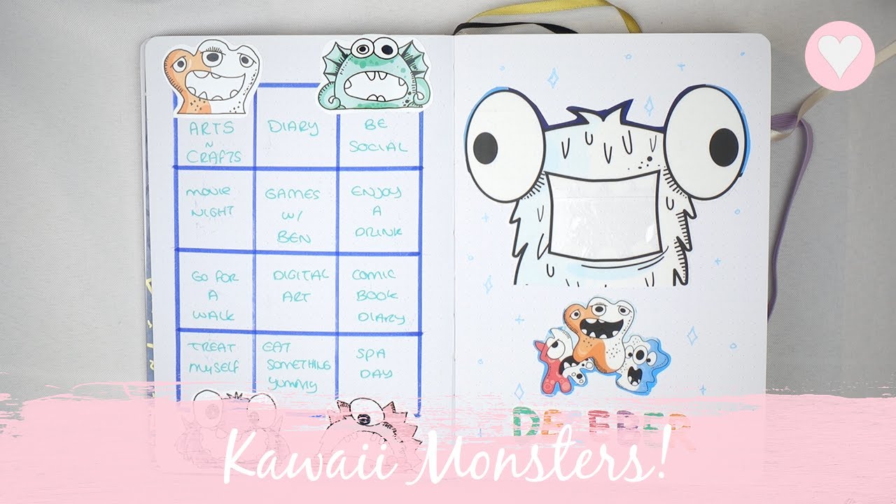 December Bujo 25: Kawaii Monsters 🥰❤️#kawaiistationery #sticker #journaling #bujo