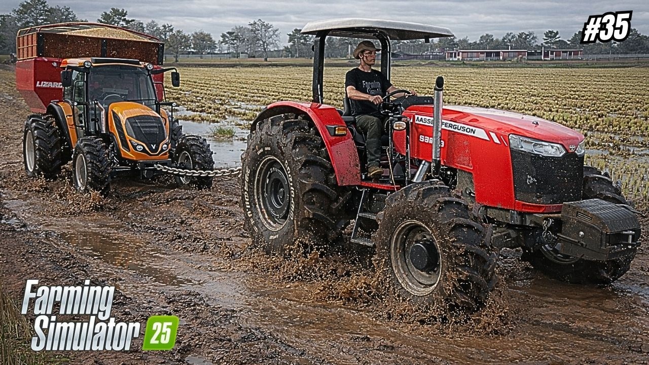 Massey Ferguson 5710 arrastando o Valtra A114 | Herança do Vô | Farming Simulator 25 | Ep 35