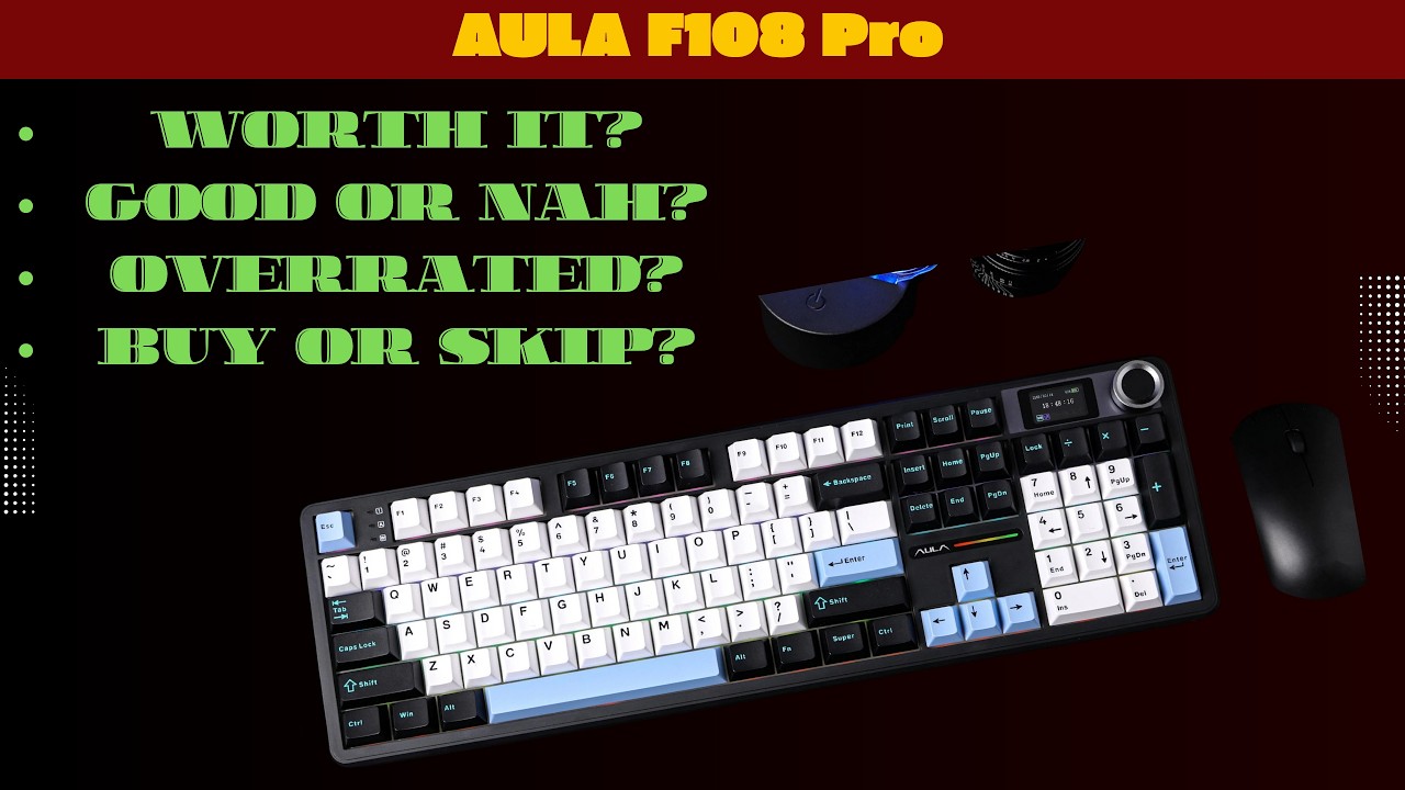 AULA F108 Pro Review | 1800 Layout Keyboard with 8000mAh Battery – Is It Worth It?