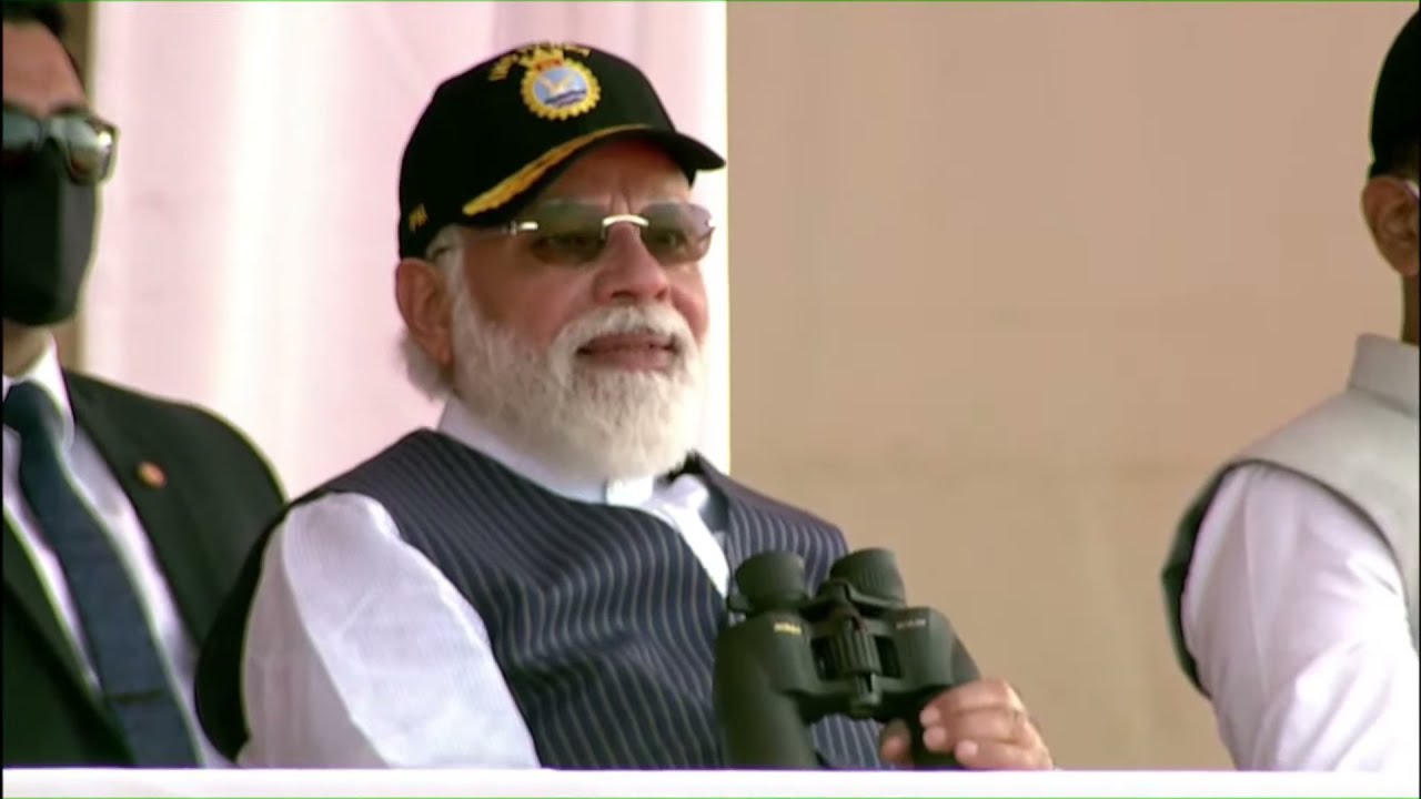 PM Shri Narendra Modi attends Sail Parade and Fly Past at Miramar in Panaji, Goa
