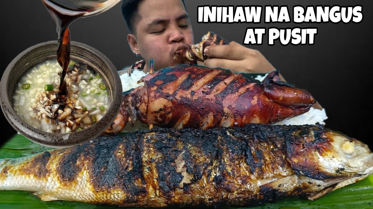 INIHAW NA BANGUS AT PUSIT MUKBANG | Mukbang Philippines | Mukbang Asmr | Mhers tv