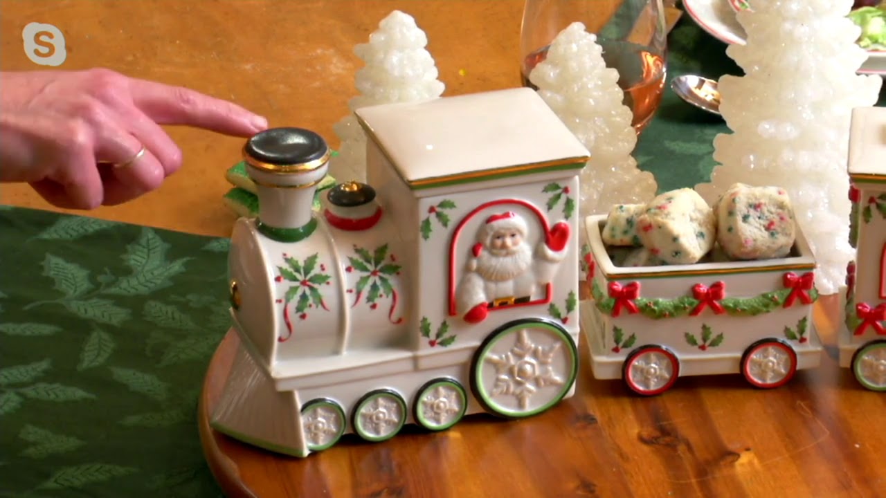 Lenox Holiday 3-Piece Train Candy Set with 24K Gold on QVC