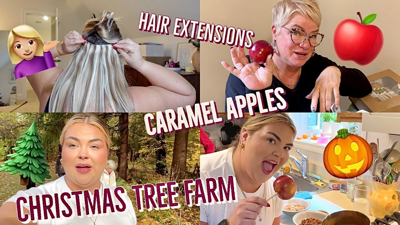 HAIR EXTENSIONS, CARAMEL APPLES + CHRISTMAS TREE FARM | VLOG