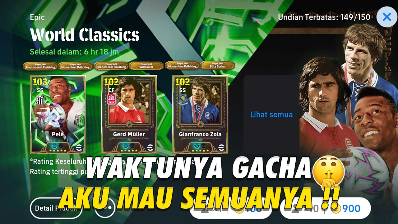 GACHA LAGI 😱 AKU MAU PELE, ZOLA, & MULLER !! EFOOTBALL MOBILE 2026