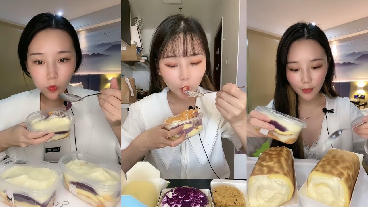 ASMR MUKBANG – MUKBANG SOUND – TIRAMISU, CHEESECAKE & CREAM CAKE