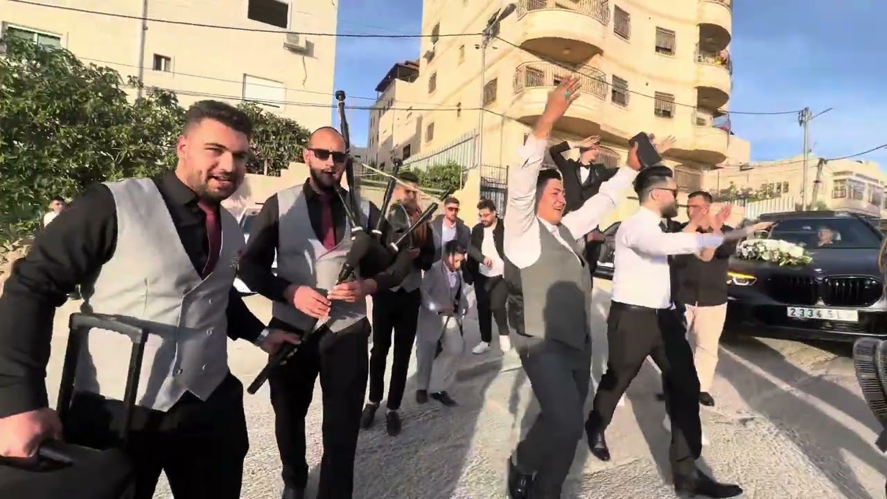 استقبال عرسان مميز مع فرقة الاصايل لزفة العريس والعراضة الشامية 0599327910