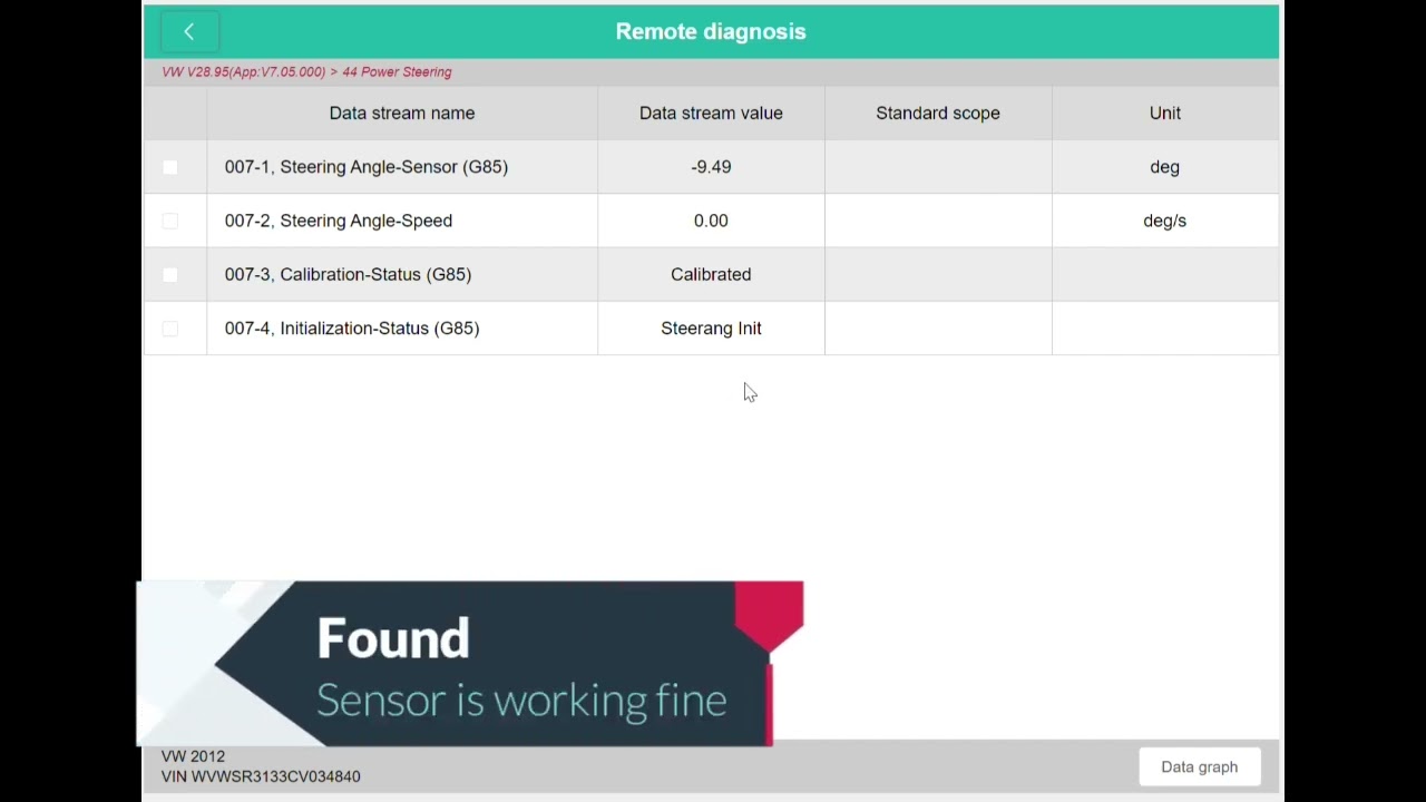 TUTORIAL LAUNCH X431 VOLKSWAGEN Scirocco troubleshoot 00778 Steering angle sensor no signal