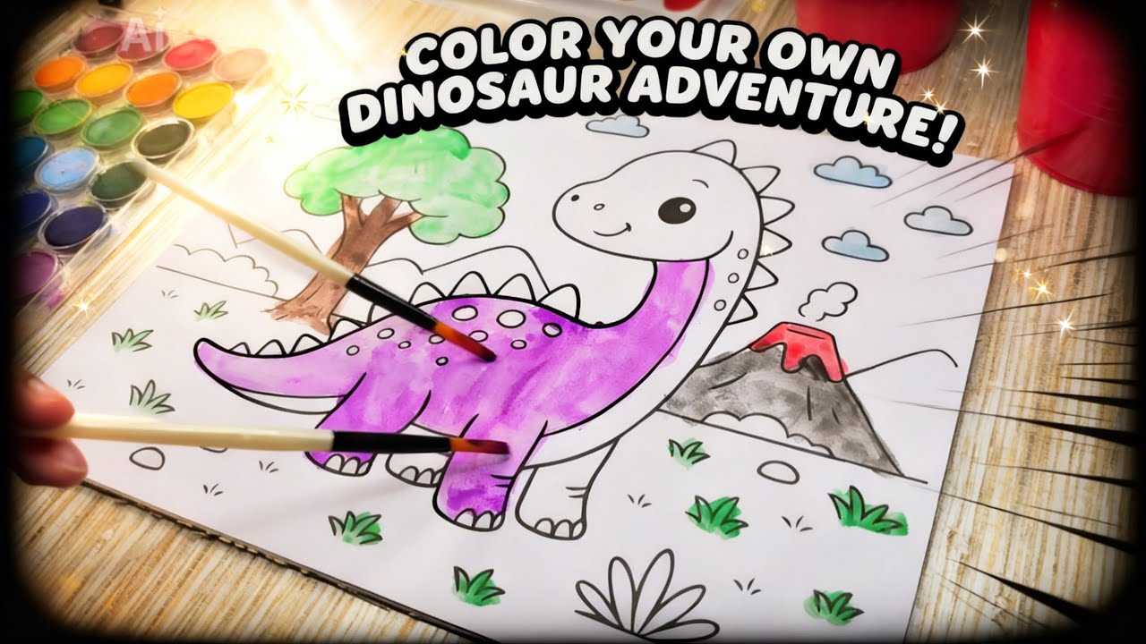 Cute little long neck dino - Watercolour 🎨 #watercolor #art #painting  #dinosaurpainting #dinosaur