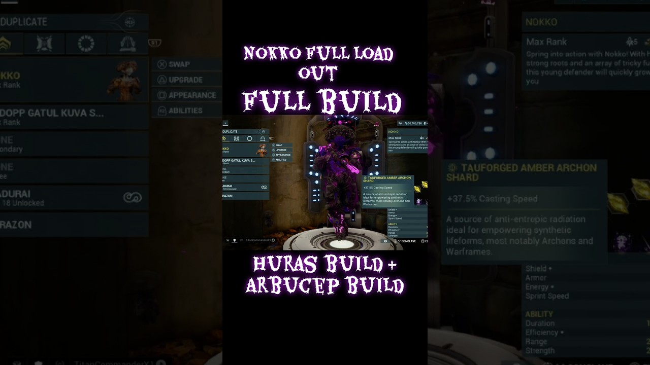 Nokko load out full nuke build, huras, arbucep full builds 