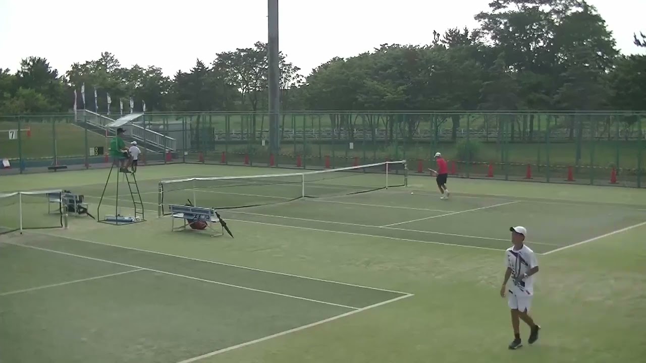 2023年8月4日 テニス男子 シングルス 2回戦 角谷亮金沢泉丘・石川 x 山本一徹光泉カトリック・滋賀