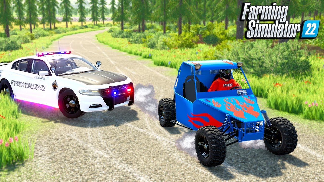 EVADING THE POLICE ON HOMEMADE GO KART!