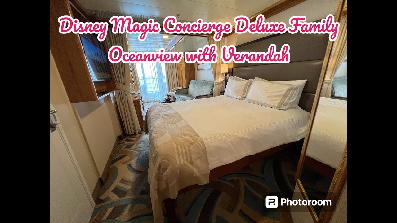 Disney Magic Room Tour 8044 Cruise Line Concierge Deluxe Family Oceanview Stateroom with Verandah